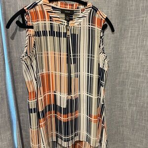 Alfani Women's Sleeveless Zipper Top - Orange, Black, White